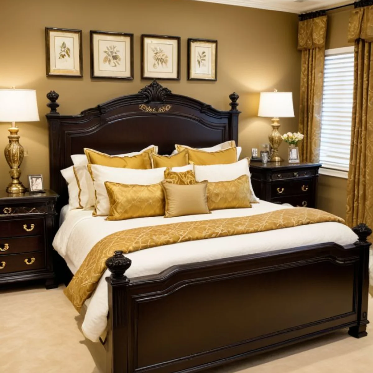 Royal Noir Solid Mahogany Bed