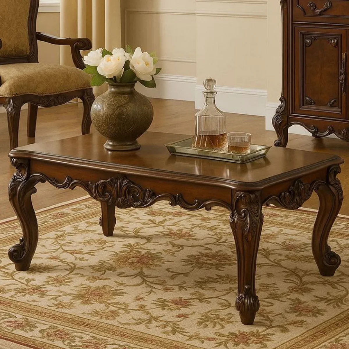 Royal Crest Antique Mahogany Coffee Table