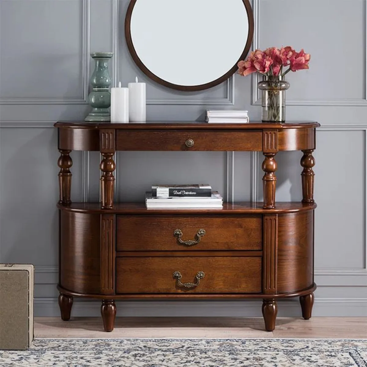 Riviera Console Cabinet with Mirror